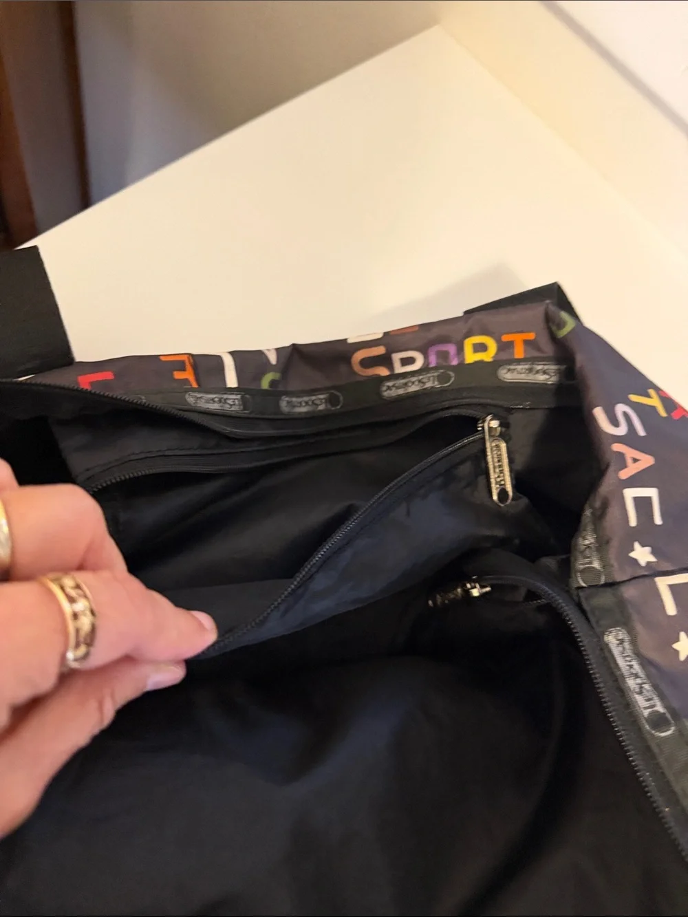 LeSportsac Rainbow Alphabet Block Logo Nylon Y2K Tote Bag